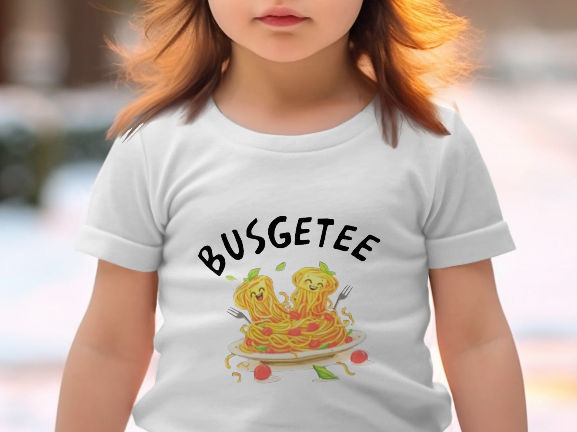 Cute Busgetee Spaghetti Kids T-Shirt